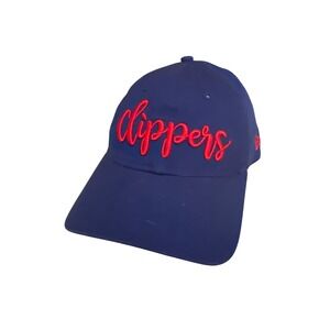 New Era Womens Clippers Navy Adjustable Strapback Hat With Red Embroidery Logo
